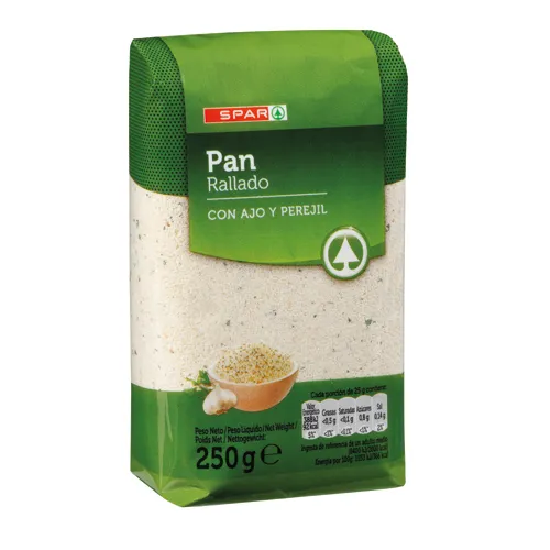 PAN RALLADO AJO Y PEREJIL SPAR 250 GRS.