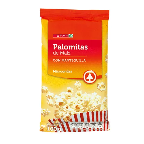 PALOMITAS DE MAÍZ MICROONDAS CON MANTEQUILLA SPAR 100 GRS.